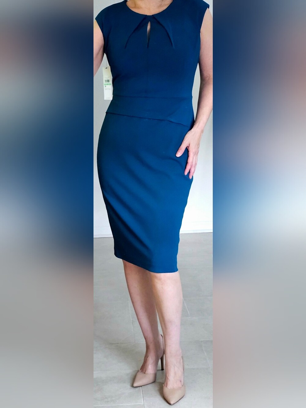 NWT Calvin Klein Teal Sheath Dress 8